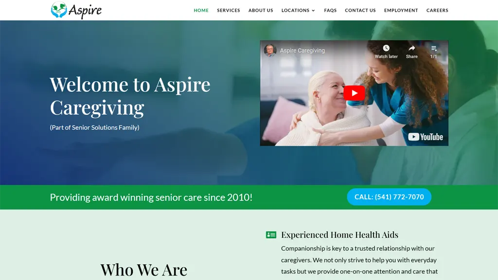 Aspire Caregiving Home Care Agency Website Design
