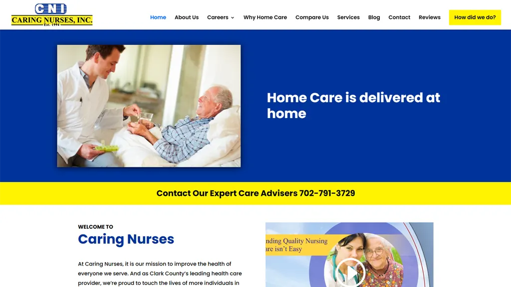 Caring Nurses, Inc. Website Design