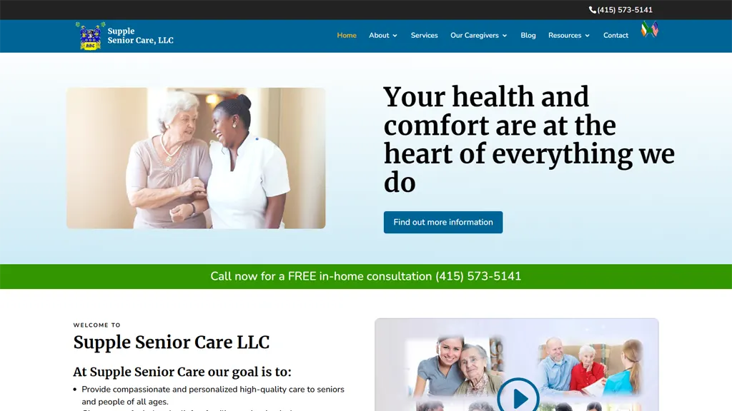 Supple Senior Care Website Design